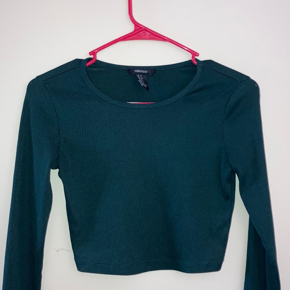 Green crop top